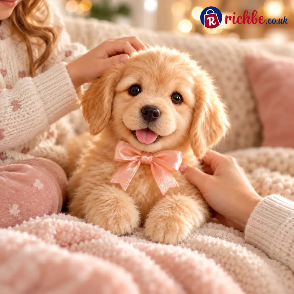 🎄 49% OFF – Golden Buddy™ Realistic Robot Golden Retriever Puppy