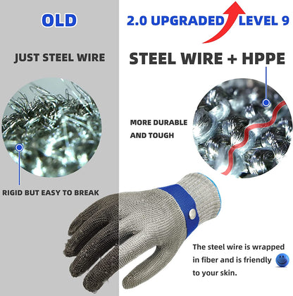 📢📢45% OFF !! ⏰Food Grade Metal Mesh Glove – Cut Resistant, ANSI A9, Easy Clean 🍖