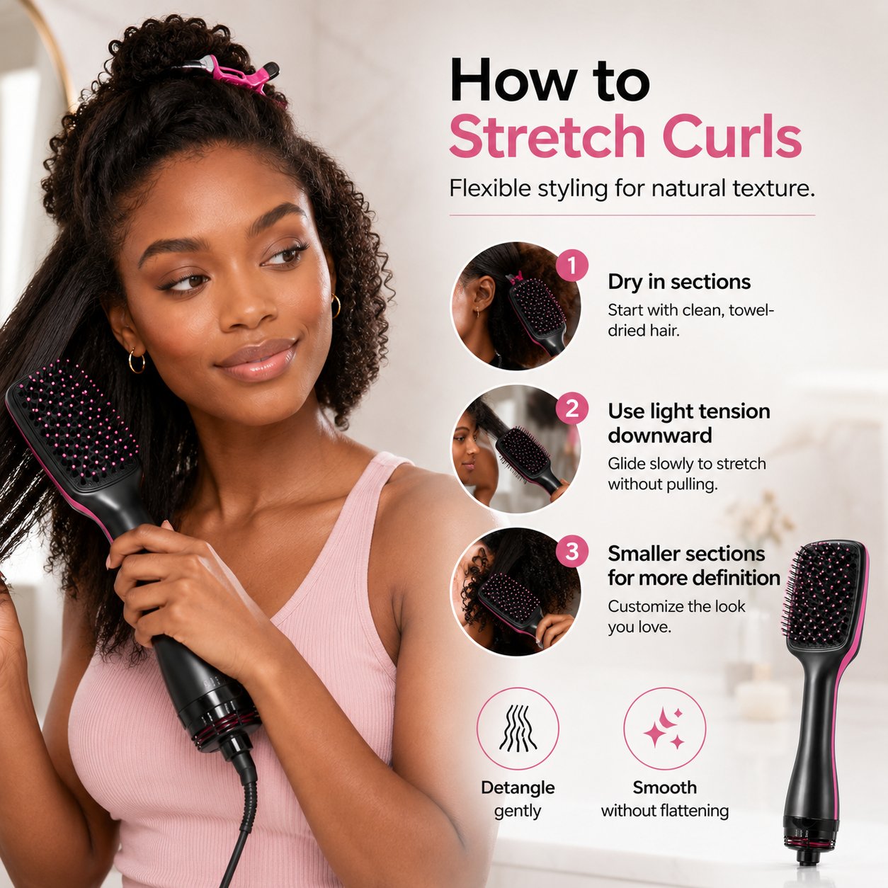 🔥Ionic Hair Dryer and Styler Brush for Straight Hair, Waves & Curls