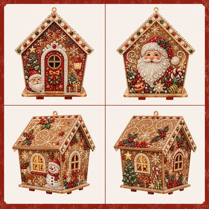 🔥 LAST DAY 49% OFF – 🎄Christmas Pearl Cottage Art Kit | Pre-Cut Wooden Panels, Sparkling Rhinestones, Pearl Beads & Complete Tools for a 3D Holiday House ✨