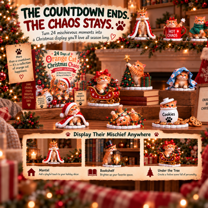 🐾 24 Days of Orange Cat Christmas Chaos — 24 Mischievous Kitties