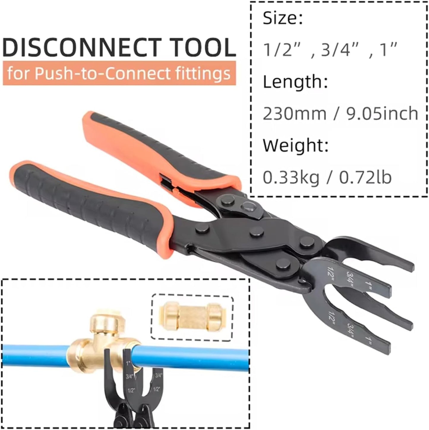 🔥HOT SALE 💥Fit Disconnect Tong Tool for Easily Removing Push-to-Connect Fittings(1/2in, 3/4in, 1in)