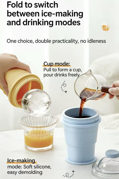 🔥2-in-1 Collapsible Silicone Ice🧊Ball Maker Cup
