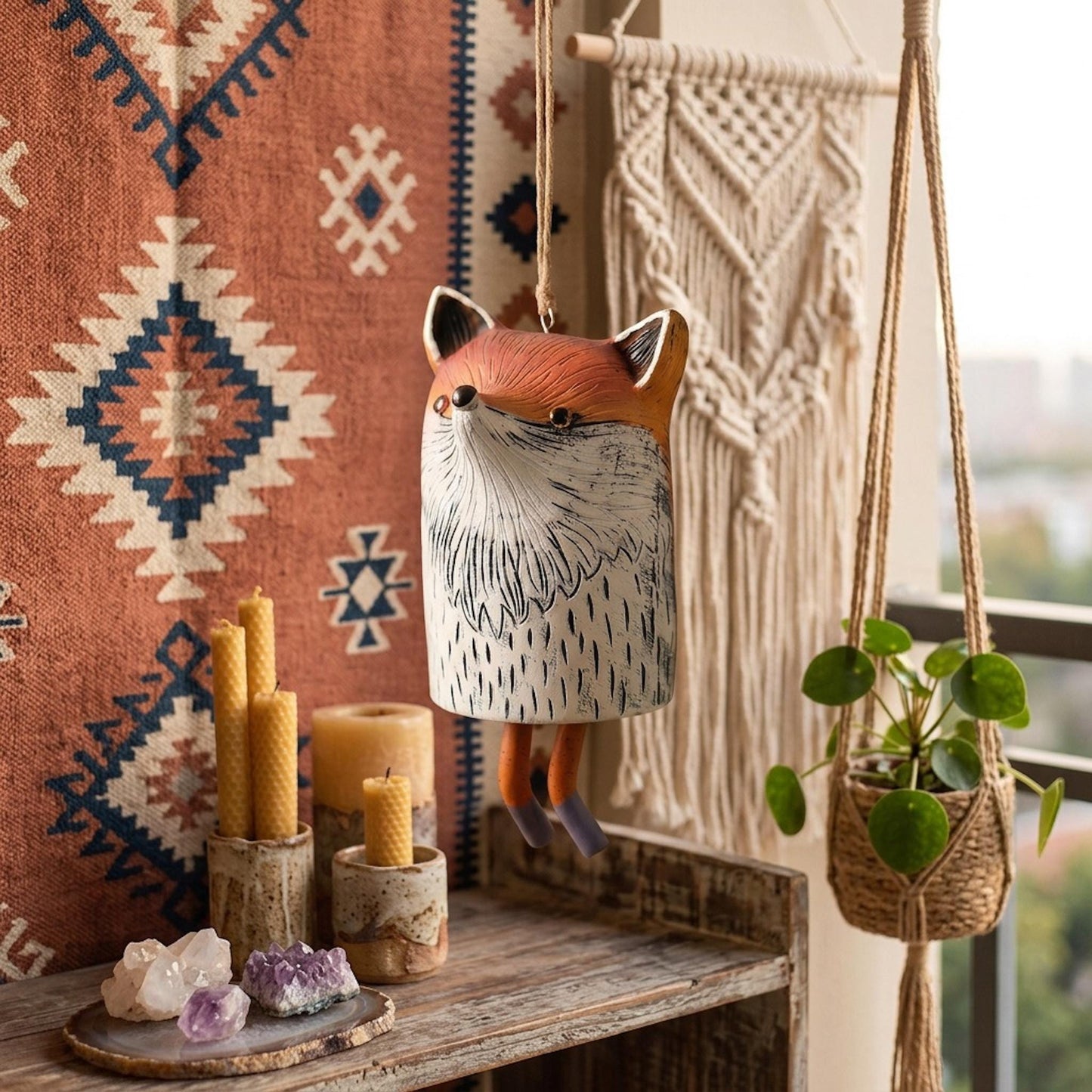 🌿Handmade Whimsical Animal Wind Chime Ornaments