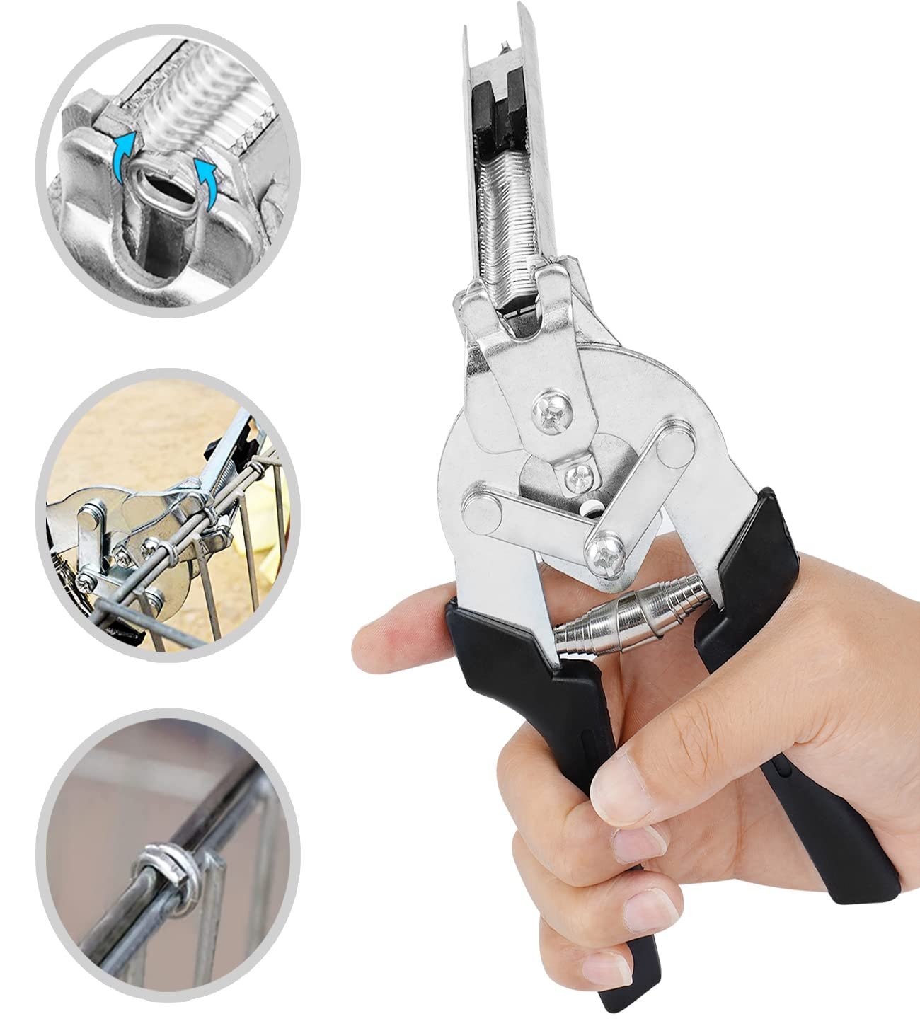🔥M-Type Hog Ring Pliers Kit – Semi-Automatic Spring-Loaded Fence & Cage Repair Tool