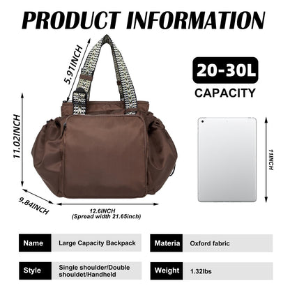 Convertible 15-Pocket Travel Tote Backpack