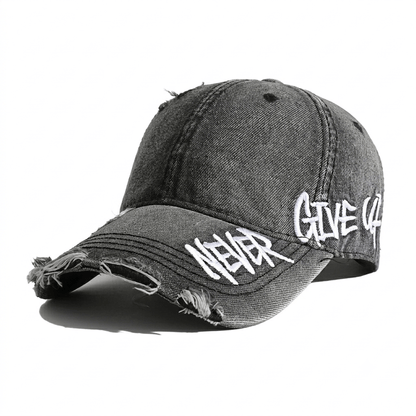 “NEVER GIVE UP” Embroidered Cap