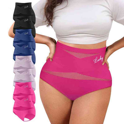 🌸Plus-Size High-Waist Cross Tummy Control Panties✨