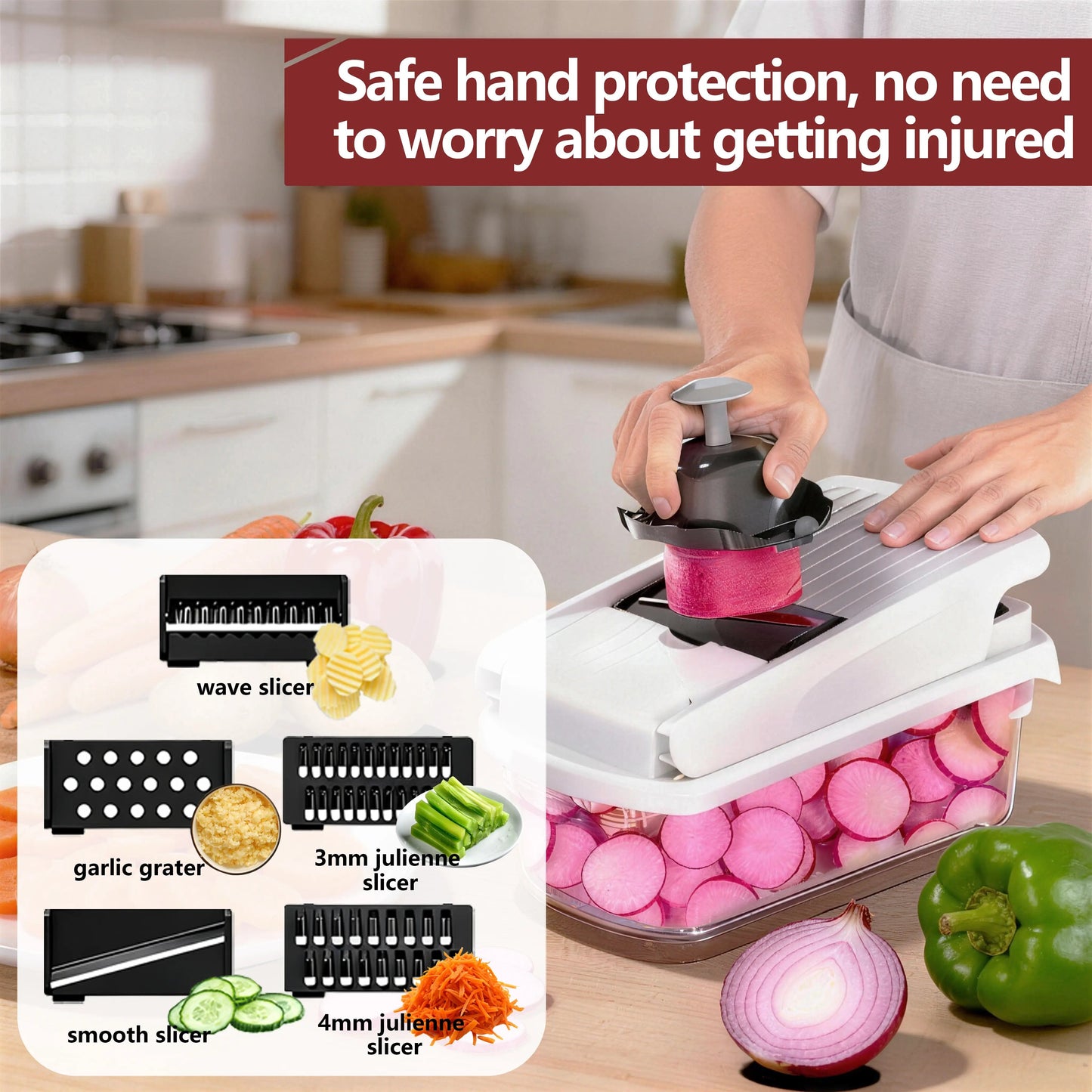 🤩Professional Vegetable Chopper, 15-in-1 Multifunctional Food Chopper