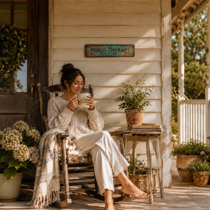 🏝️Country-style "Porch Healing" Metal Sign