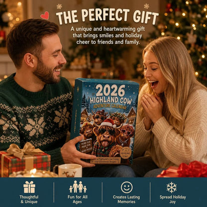 🏆Limited Time Sale 49% OFF 🎄🐮Highland Cow Advent Calendar 2026 – 24-Day Christmas Countdown with Cute Highland Cow Figurines