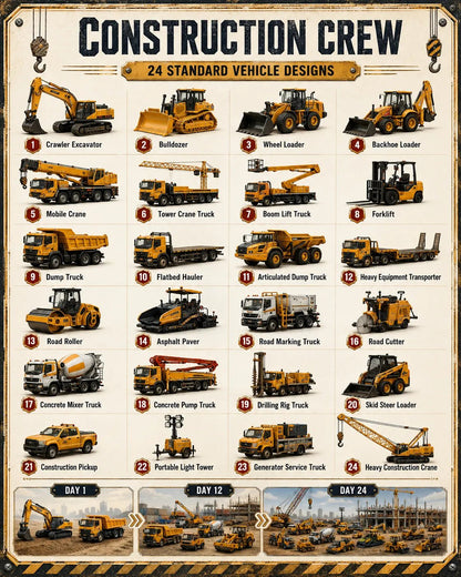 🚚 🎁Build the Fleet™ Collection 24-Day Vehicle Advent Calendar Series | ✨A New Adventure Every Morning
