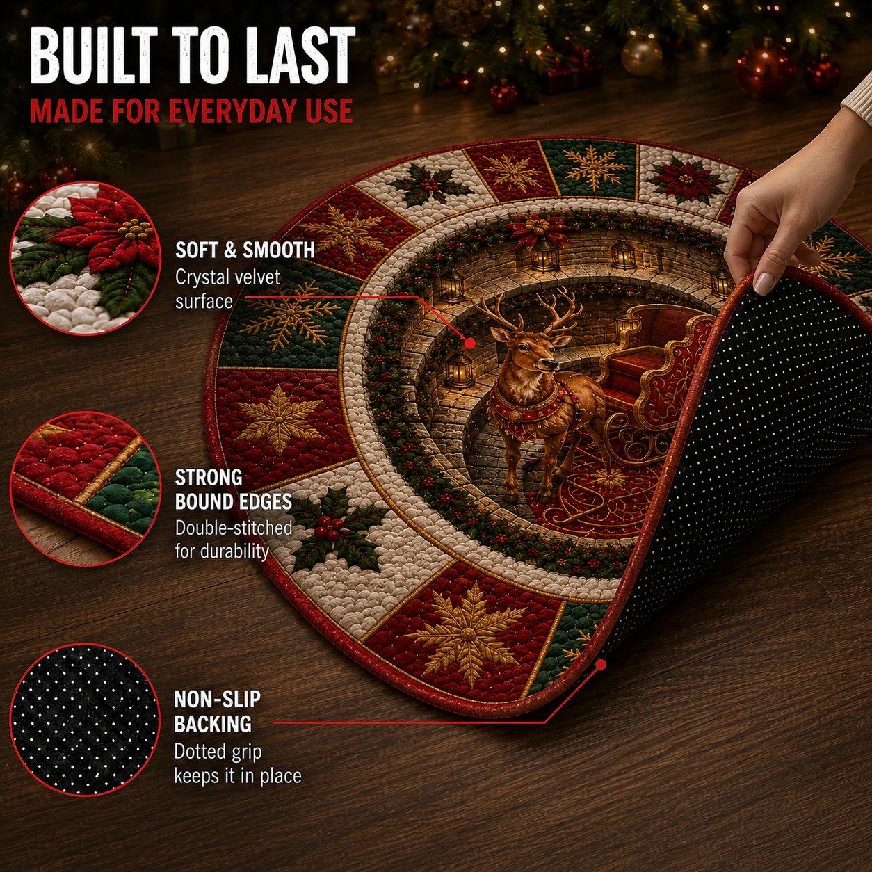 🎄 Christmas 3D Optical Illusion Rug