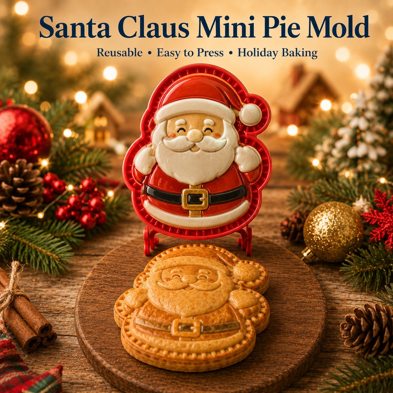 🎄16-Design Christmas Mini Pie Mold Collection | Reusable Embossed Molds for Shaping Detailed Santa, Snowman, Reindeer, Tree & Holiday Pies 🥧✨