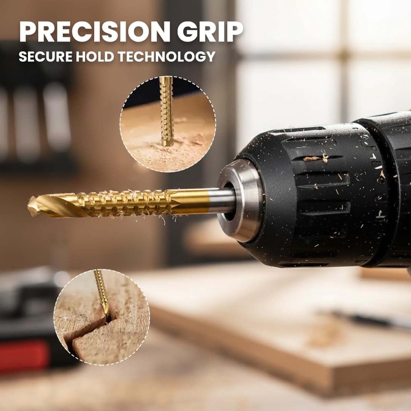 6Pcs Titanium Coated Carbon Steel Drill Bit Kit
