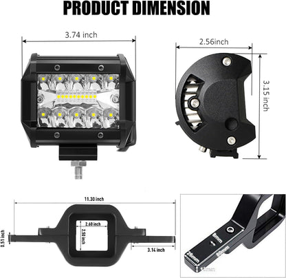 4 Inch LED Pods with Tow Hitch Mounting Brackets