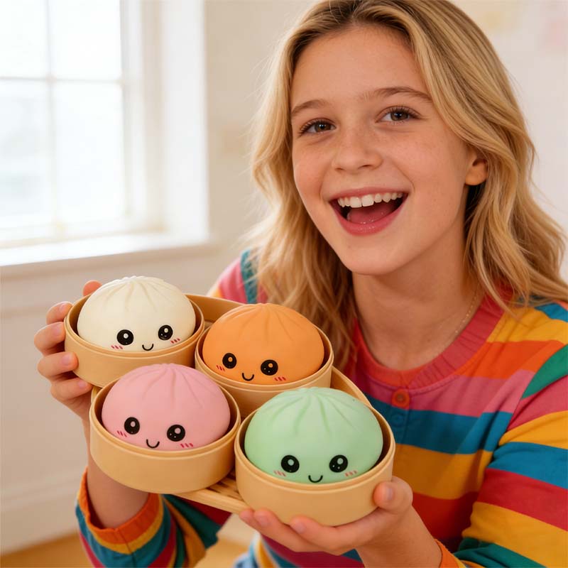 ⭐Ultra-rare Rainbow Smile Bun Squishy