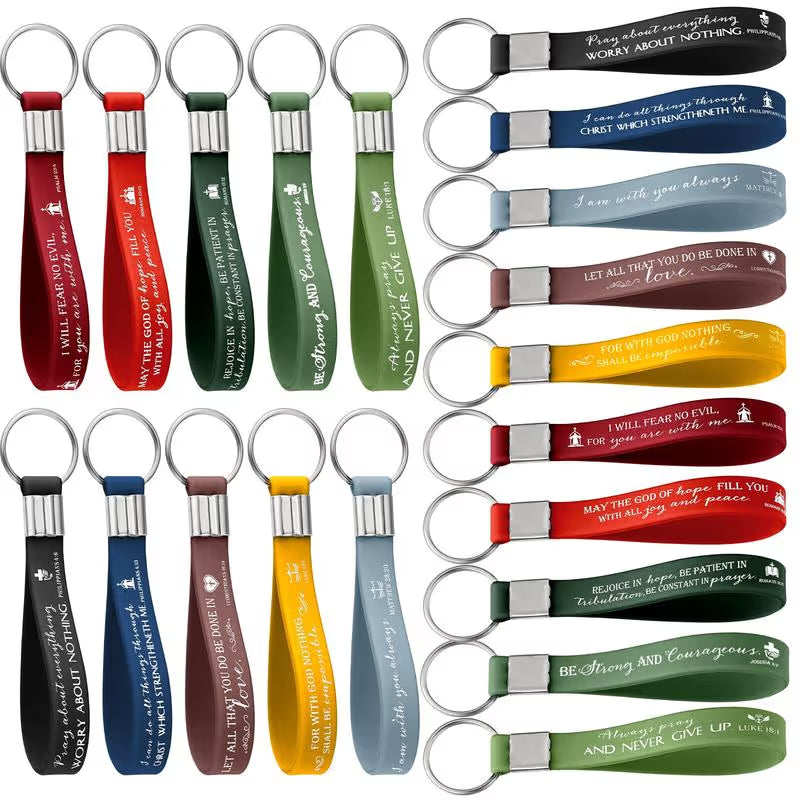 🔥✨24/36/100Pcs Bible Verse Keychain Christian Trendy Keychain Wristlet