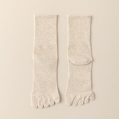 Five‐Toe Cotton Socks — Odor‐Control & Breathable