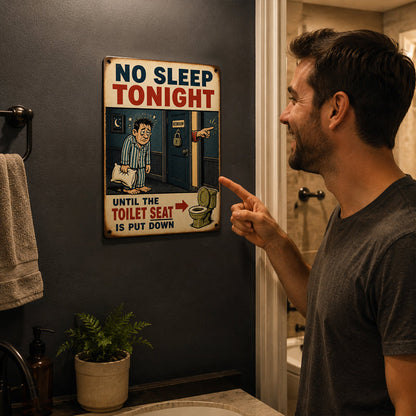 Say It Without Nagging 🤫 Hilarious Vintage Toilet Seat Reminder Sign (Pre-Drilled Holes for Hanging or Nailing)