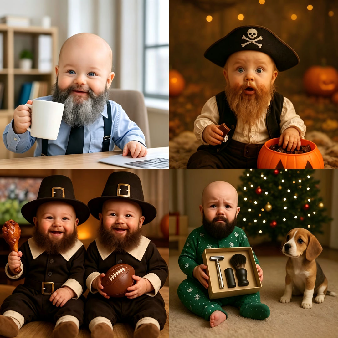 2027 Bearded Babies Wall Calendar
