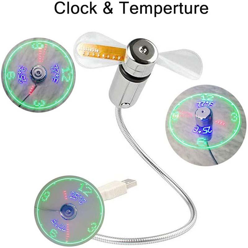 🔥2026 Hot Sale 48% OFF🔥USB Fan with LED Clock Lighting