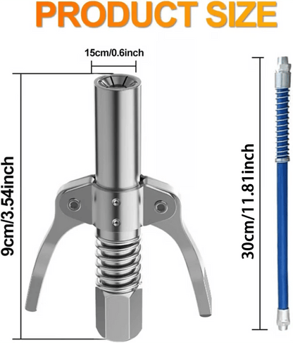 17000PSI 6-Jaw Stainless Steel Leak-Proof Universal Grease Gun Coupler