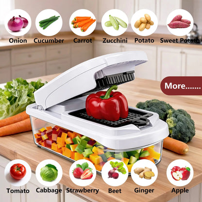 🤩Professional Vegetable Chopper, 15-in-1 Multifunctional Food Chopper
