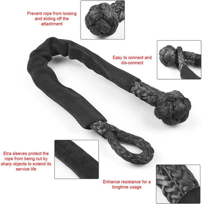 Universal Off-Road Towing Recovery Kit, UV Protection Soft Shackle for SUV Truck🛡️