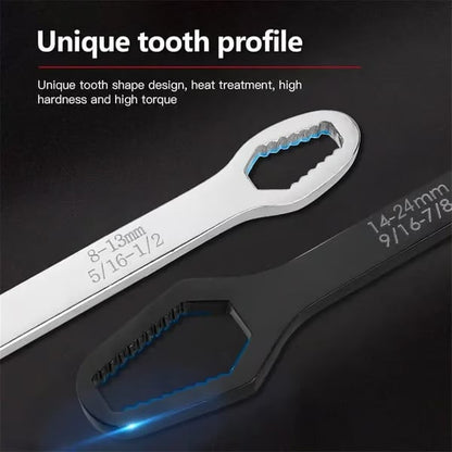 🔧(2 PCS)Double-Ended Torx Wrench, Universal Automotive Torx Wrench 8-24mm Self-Tightening🔧
