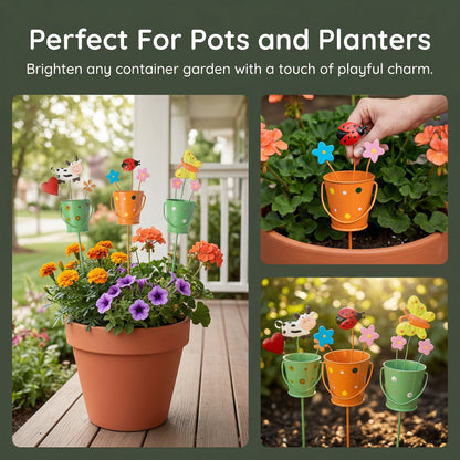 🪴Set of 3 Metal Flower Pot Garden Stakes