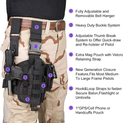 Hot Sale 48% OFF🔥Tactical Adjustable Thigh Holster for Right-Handed Users