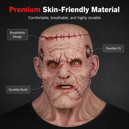 ⭐👹 Stitched Monster Full-Head Silicone Horror Mask | Costume Piece