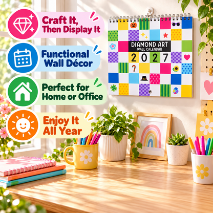 ⏳ Last Day 49% OFF – 💎 2027 Diamond Art Wall Calendar | 12 Monthly Designs ✨