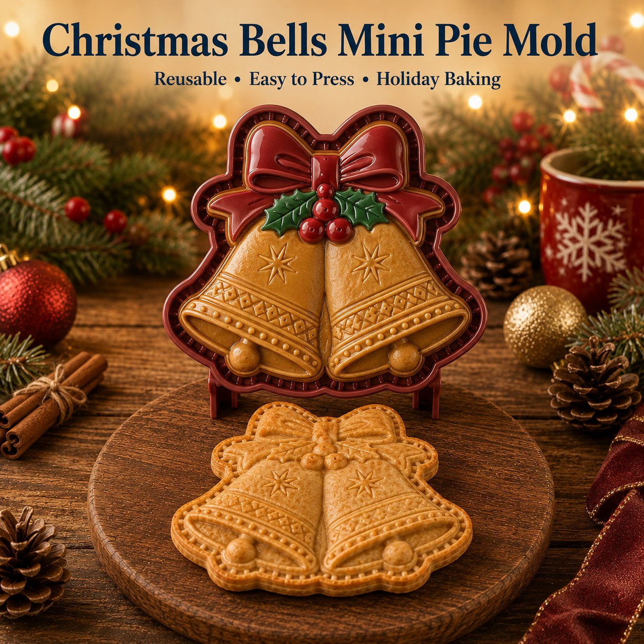 🎄16-Design Christmas Mini Pie Mold Collection | Reusable Embossed Molds for Shaping Detailed Santa, Snowman, Reindeer, Tree & Holiday Pies 🥧✨