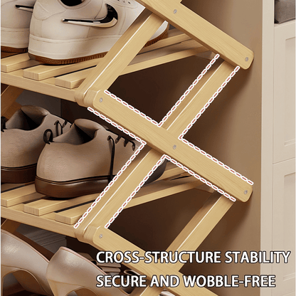 The 9-Tier No-Assembly Bamboo Rack !🌿👟