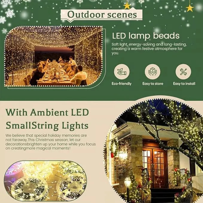 🎄 LED Copper Wire Firecracker Fairy Lights – Flexible Twinkling String Lights for Festive Home Décor