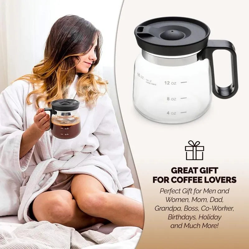 ☕16 Oz Glass Coffee Mug – Coffee Pot Style