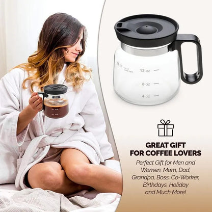 ☕16 Oz Glass Coffee Mug – Coffee Pot Style