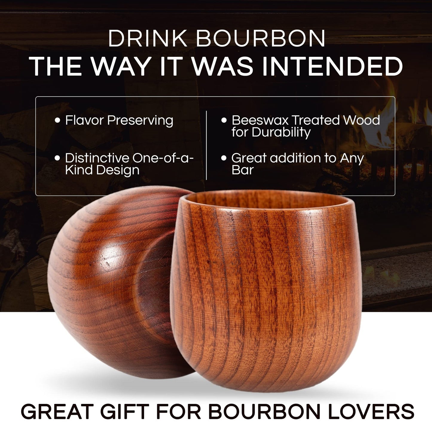 🔥Original Wooden Bourbon Drinking Cup