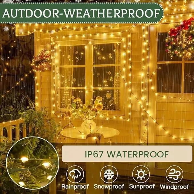 🎄 LED Copper Wire Firecracker Fairy Lights – Flexible Twinkling String Lights for Festive Home Décor