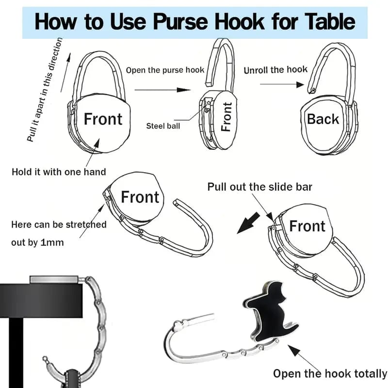 Butterfly Foldable Handbag Hook – Stylish, Portable & Non-Slip Bag Hanger