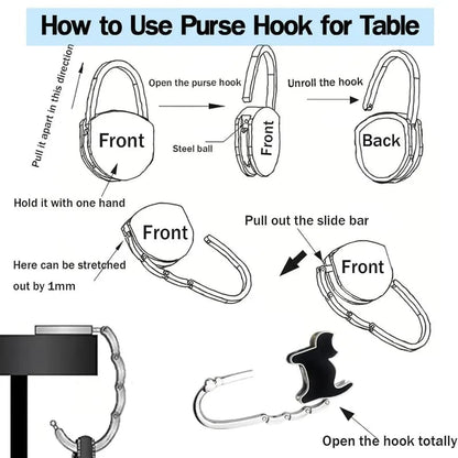Butterfly Foldable Handbag Hook – Stylish, Portable & Non-Slip Bag Hanger