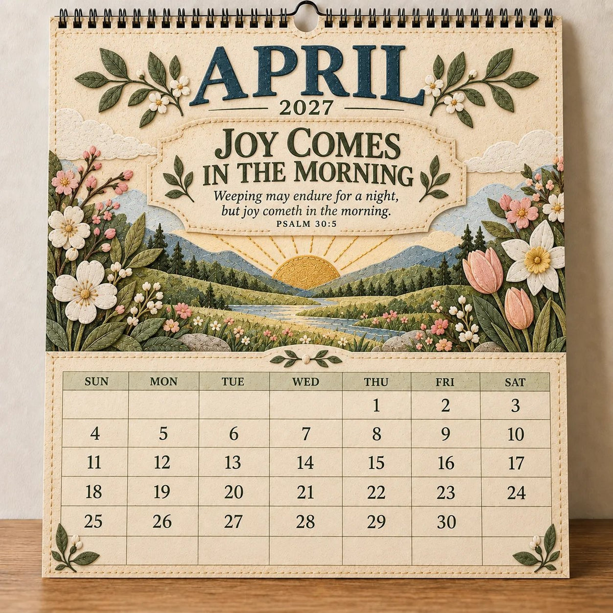 ✝️ 2027 Psalms Wall Calendar | Monthly Scripture & Christian Artwork