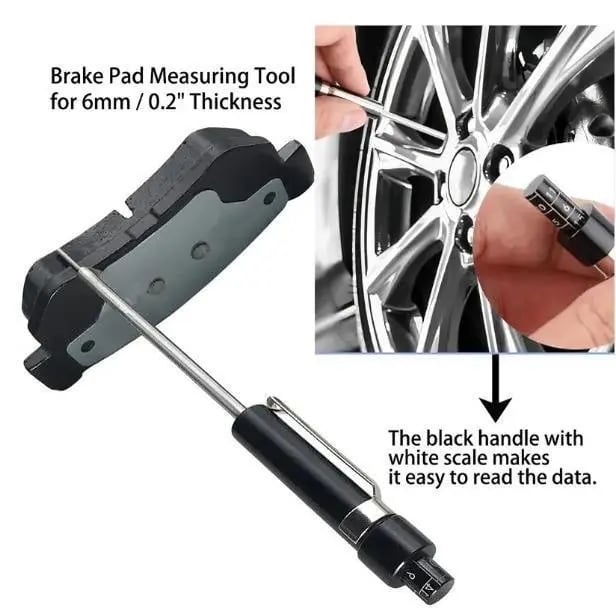 📏📦Car Brake Pad Thickness Gauge – 1.5mm–11mm Scale, No Tire Removal Needed