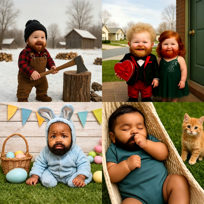2027 Bearded Babies Wall Calendar
