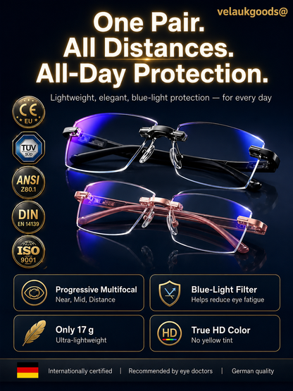 🔥Ultra-lightweight rimless reading glasses with diamond-cut lenses.