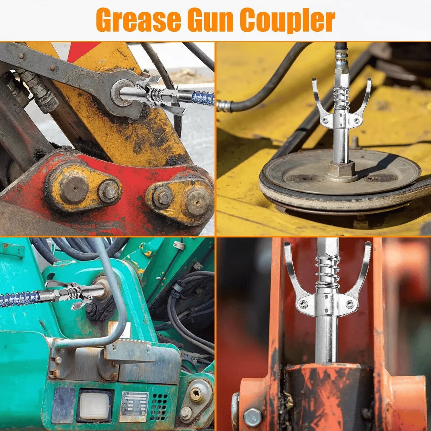 17000PSI 6-Jaw Stainless Steel Leak-Proof Universal Grease Gun Coupler