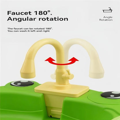 Cute Kitchen Sink Toy Set with Water Faucet