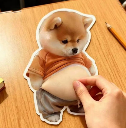 🔥(6PCS!!)3D Dog Belly Mochi Squishy Stickers, Stress Relief Fidget, Cute Squeeze Toys